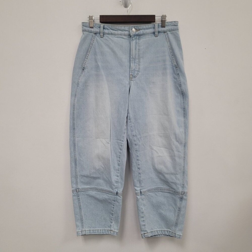 Everlane Womens Utility Barrel Jean Size 31R Light Blue Denim Cropped High Rise